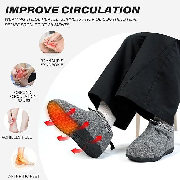 Heated Slippers for Men and Women