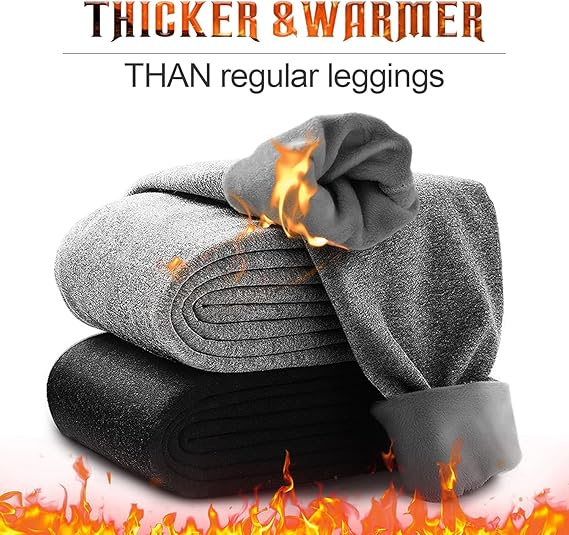 Pack Fleece Lined Leggings Women with Pockets